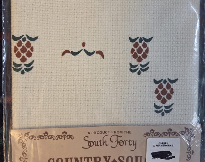 Country Square 15x15" 14ct Aida Brown Pineapple . FREE SHIPPING.