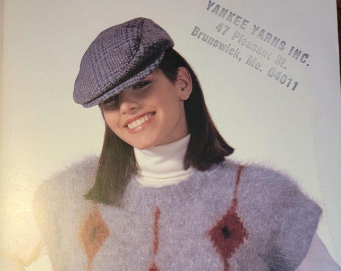 Ironstone Gray Argyle Vest Mohair Knit Pattern Style 435. Free Shipping. Vintage Condition.