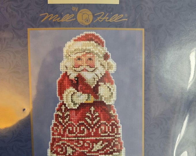 Mill Hill Jim Shore Santa with Cardinal Counted Cross Stitch Kit. FREE SHIPPING. New Condition.
