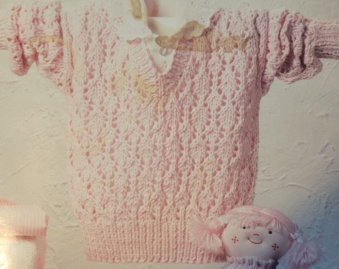 Vintage Children Sweater Sport Weight Knitting Pattern. Used condition
