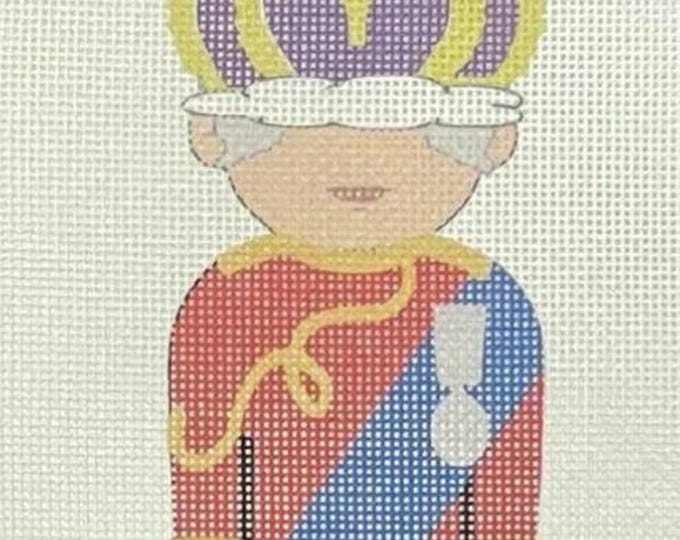 IN STOCK His Majesty Needlepoint Canvas 5"x3"  finished size #18 mesh. Free Shipping. Unfinished canvas