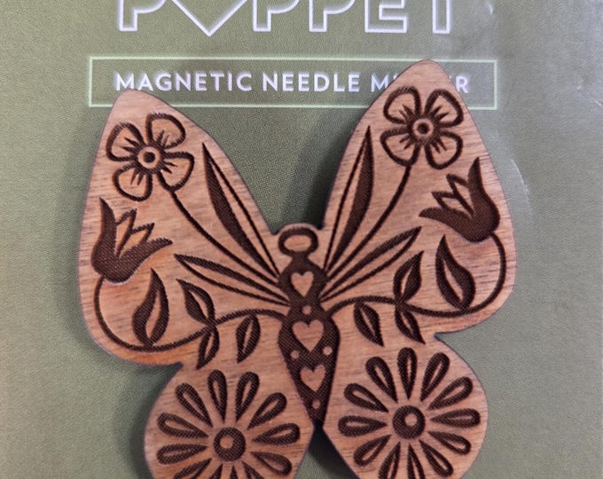 Butterfly Wooden Needle Minder. FREE SHIPPING. New Condition.
