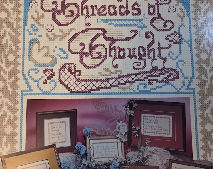 Leisure Arts -  Cross Stitch Pattern Book - Threads of Thought. FREE SHIPPING. Used Condition