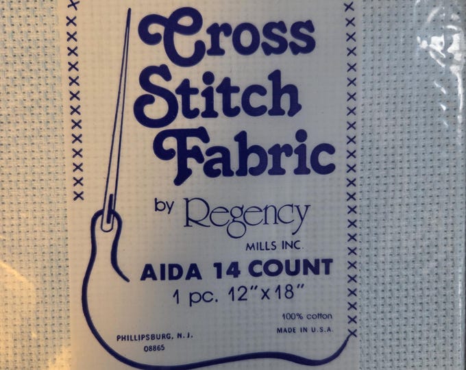 Aida Cloth 14ct 12"x18" light blue. FREE SHIPPING.