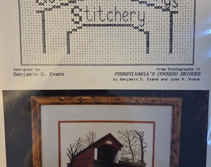 Covered Crossings Stitchery The Knecht's Covered Bridge Cross Stitch Pattern. FREE SHIPPING. Used Pattern repackaged in a polybag.