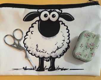 6x8 Sheep Project Bag Stork Scissors and Needle Tin Included . New Condition. Free Shipping.
