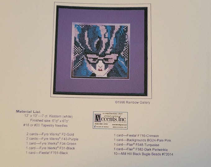 Mardi Gras Mask Cross Stitch Pattern. FREE Shipping. Good Condition.
