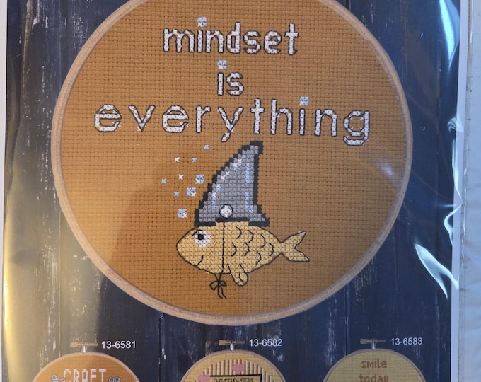 Permin Mindset is Everything Counted Cross Stitch Kit. FREE SHIPPING. New Condition