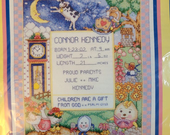 Bobbie G Designs Fairy Tale Baby Counted Cross Stitch Kit. FREE SHIPPING. Good Condition.