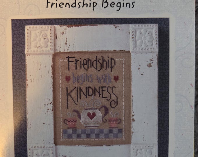 Lizzie Kate Friendship Begins Cross Stitch Pattern. Free Shipping. Used Condition.
