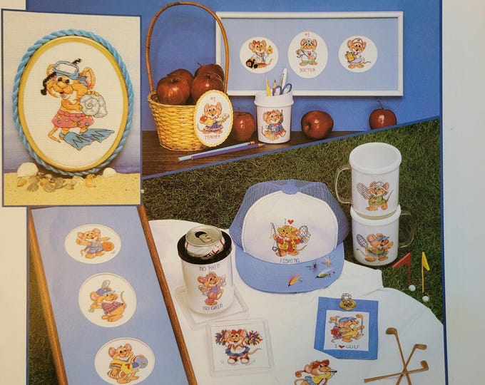 Dimensions Mice at Work n Play Cross Stitch Pattern - FREE SHIPPING