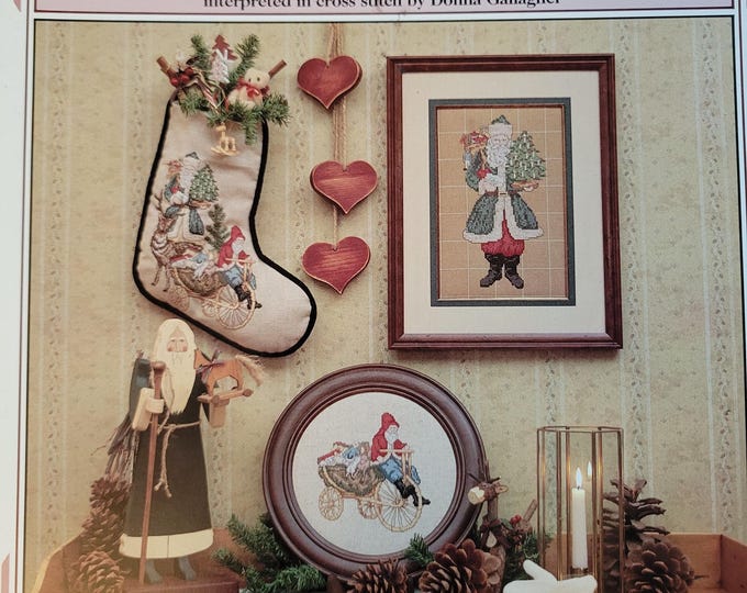 Schiffer Collection Father Christmas III Cross Stitch Pattern. FREE Shipping. Used Condition.