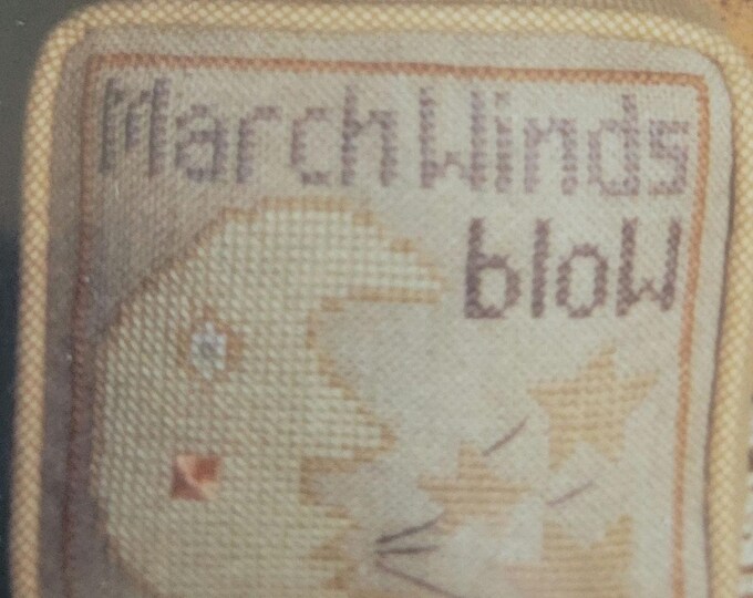 Ewe and Eye and Friends March Wind Blows Cross Stitch Pattern. FREE SHIPPING.