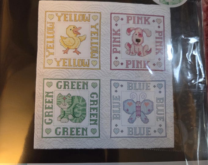 Artiste Baby Blocks Stamped Cross Stitch Kit. FREE SHIPPING. Repackaged in Polybag. Floss Not Included.