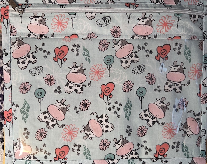 13x11 Cows Project Bag. Preowned Purchased But Not Used. New Condition. Free Shipping.
