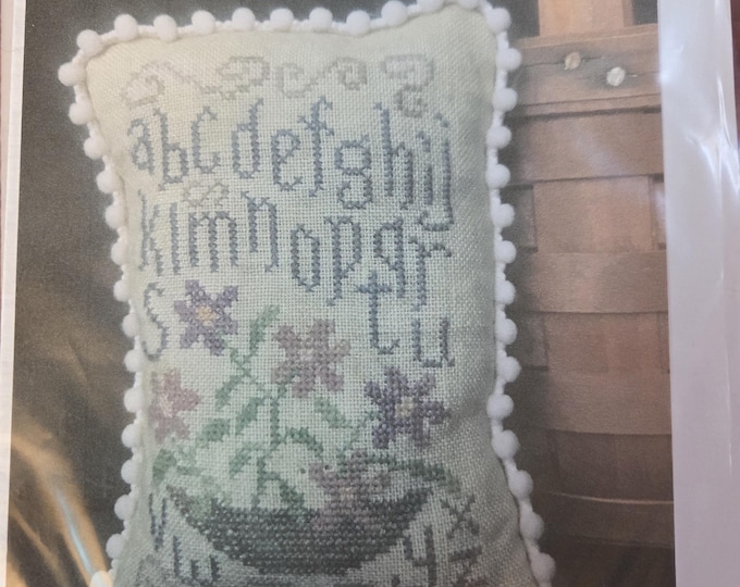 From the Heart Plum Posies Pinkeep Cross Stitch Pattern. FREE SHIPPING. Good Condition