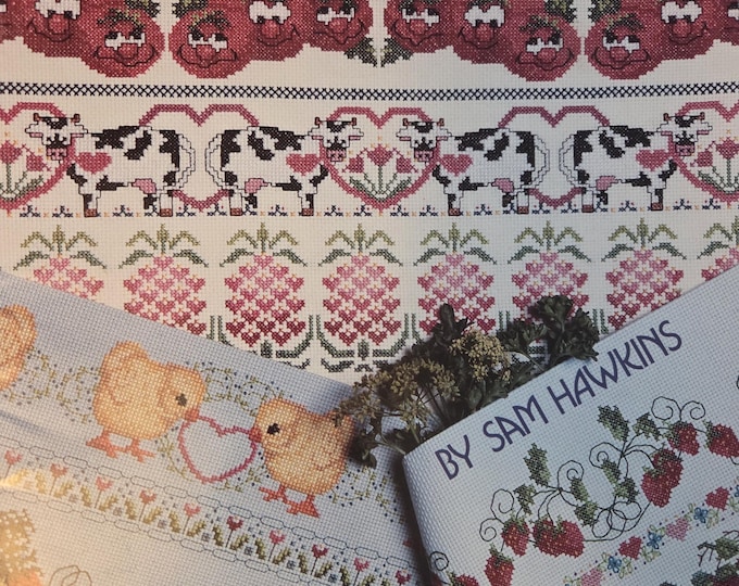 American School of Needlework Kitchen Borders. Cross Stitch Pattern. Free Shipping. Used Condition.