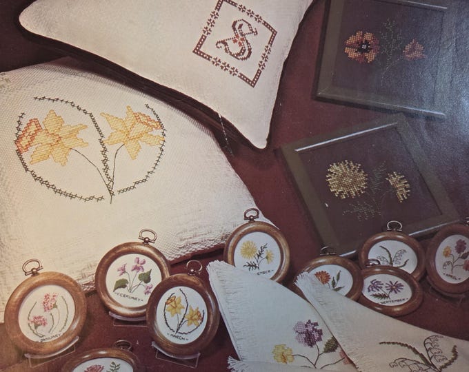 Gloria & Pat Birthday Posies Cross Stitch Pattern. FREE SHIPPING. Used Condition.