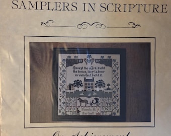 Samplers in Scriptures On Achievement Cross Stitch Pattern. Free Shipping. Preowned Used Condition.