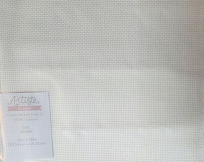 Artiste 16ct 14"x18" ivory aida cloth. FREE SHIPPING.