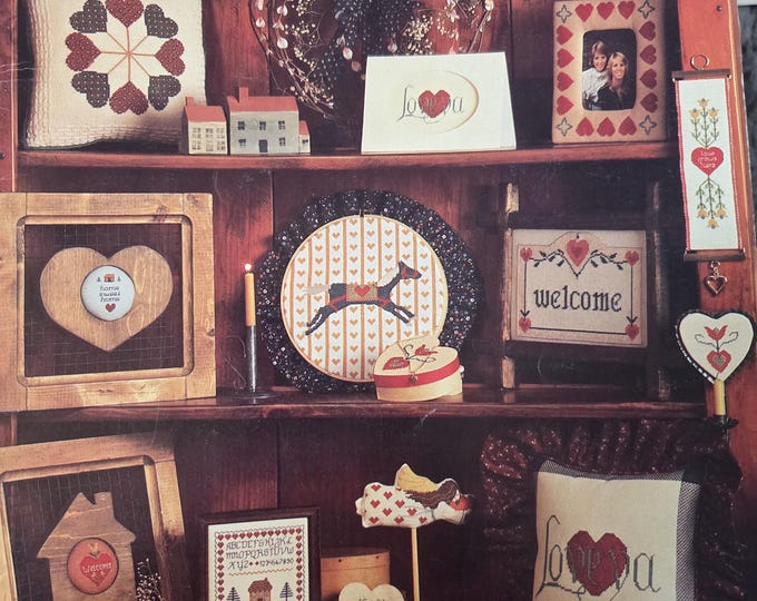 June Grigg Hearts for Stitchin Cross Stitch Pattern. FREE SHIPPING. Preowned Used Older Condition.