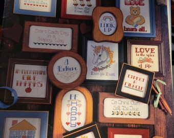 Vintage Leisure Arts -  Cross Stitch Pattern Book - 101 Golden Thoughts.