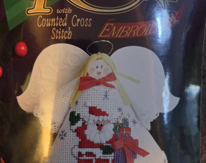 St Nick Angel Ribbon Embroidery and Counted Cross Stitch Kit. FREE SHIPPING. Good Condition.
