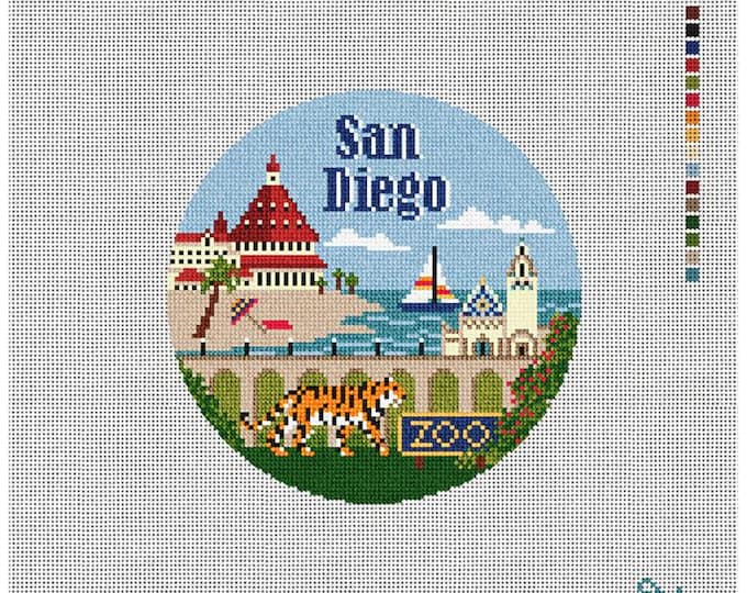 San Diego Needlepoint Canvas. 18 Mesh 5" Round. New Condition. Free Shipping.