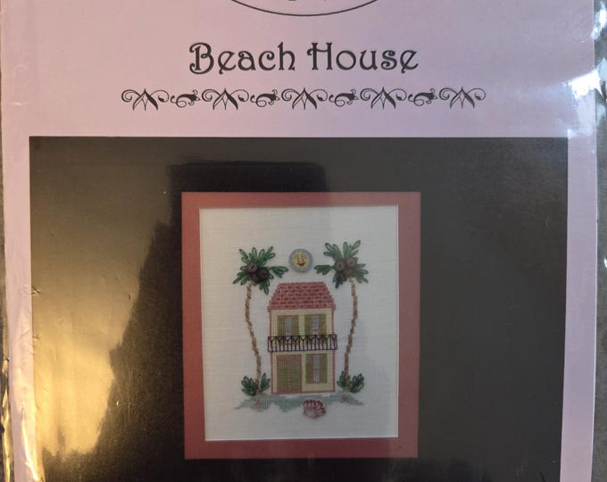 Lilybet Beach House Cross Stitch Pattern. Free Shipping. Good Condition. Buttons Included.