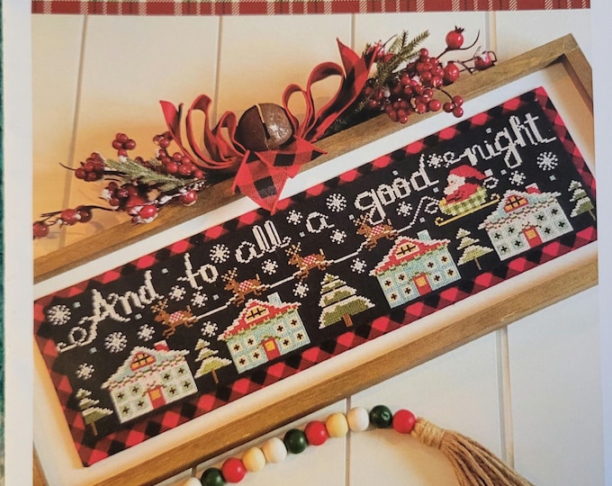 Stitching with the Housewives And To All A Goodnight Cross Stitch Pattern. FREE SHIPPING. Good Condition