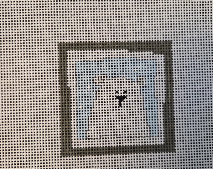Pippin Polar Bear Needlepoint Canvas 13# 3"x3". Preowned Estate Sale Like New Condition. Free Shipping.