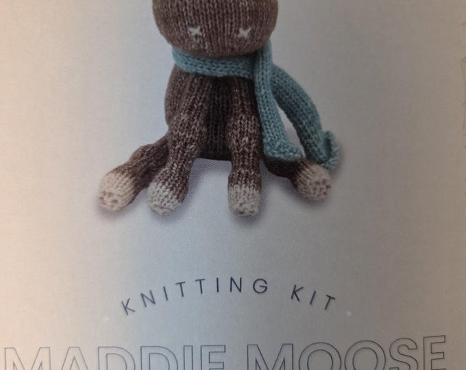Maddie Moose Knitting Kit. New Condition. FREE SHIPPING.