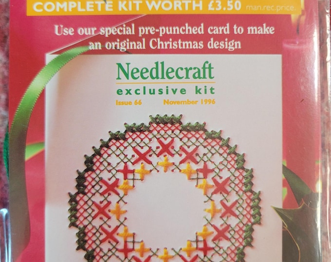Needlecraft Christmas Card Cross Stitch Kit. FREE SHIPPING. Good Condition.