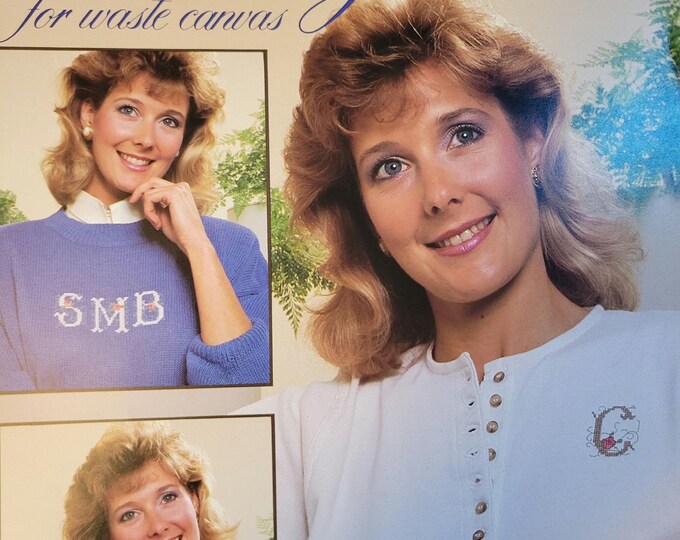 Vintage Leisure Arts Monograms Cross Stitch Pattern. Free SHIPPING.