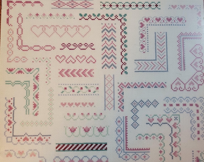 Leisure Arts 127 Borders Cross Stitch Pattern. Free SHIPPING. Used Condition.