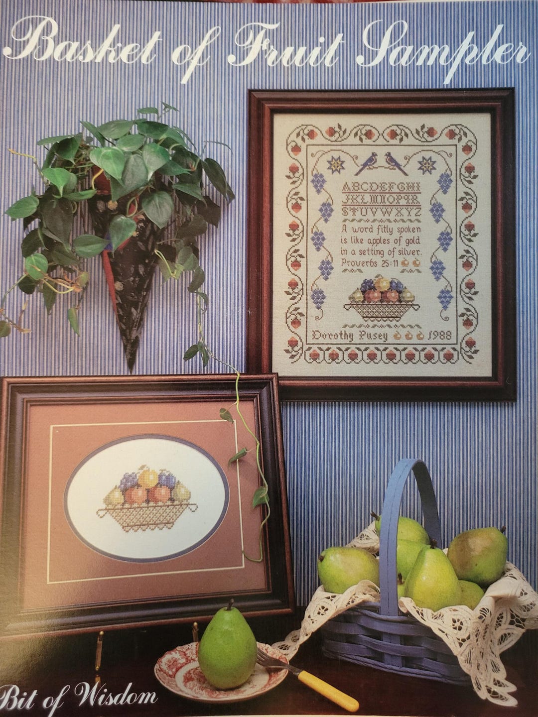 Basket of Fruit Sampler Cross Stitch Pattern. Free SHIPPING. Used ...