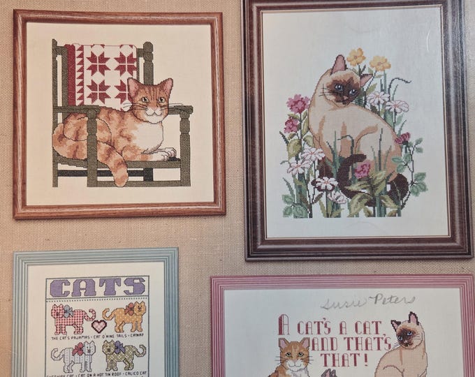 American School of Needlework Cats Cross Stitch Pattern. FREE SHIPPING. Used Condition.
