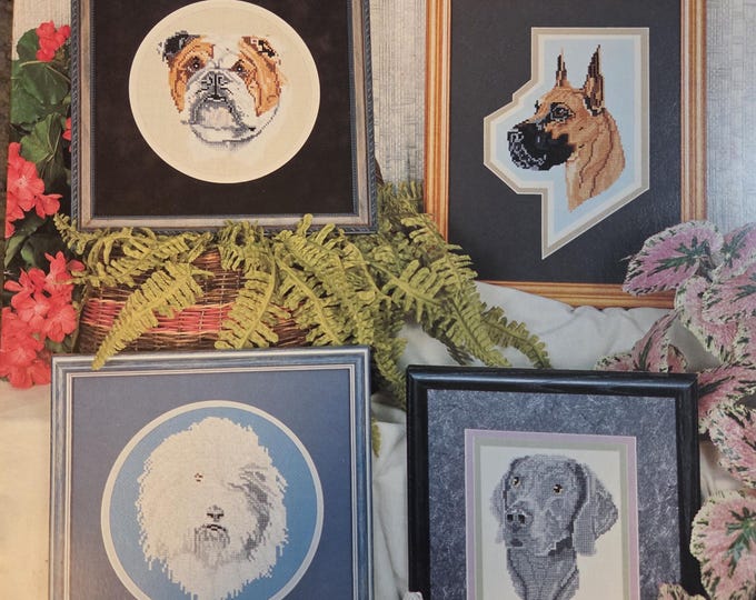 Pegasus Publication Dogs Collection 2 Cross Stitch Pattern. FREE SHIPPING. Used Condition.