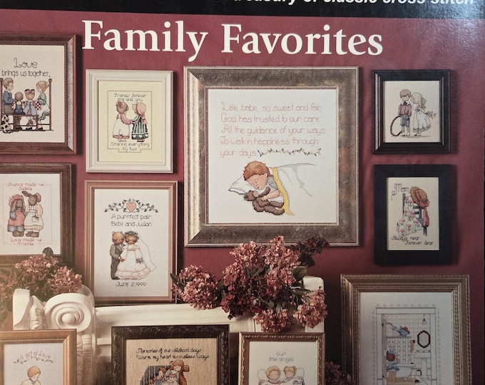 Jeanette Crews Designs Encore Family Favorites Cross Stitch Pattern FREE SHIPPING Preowned Used Condition. Water damage few pgs highlighted.