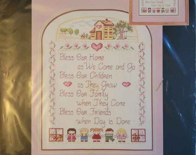 Janlynn Bless Our Children Stamped Cross Stitch Kit. FREE SHIPPING. Good Condition.