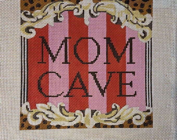 Colors of Praise Mom Cave Needlepoint Canvas with Very Velvet Thread. 13 mesh 7.5"x7.5". New Preowned Condition. Free Shipping.