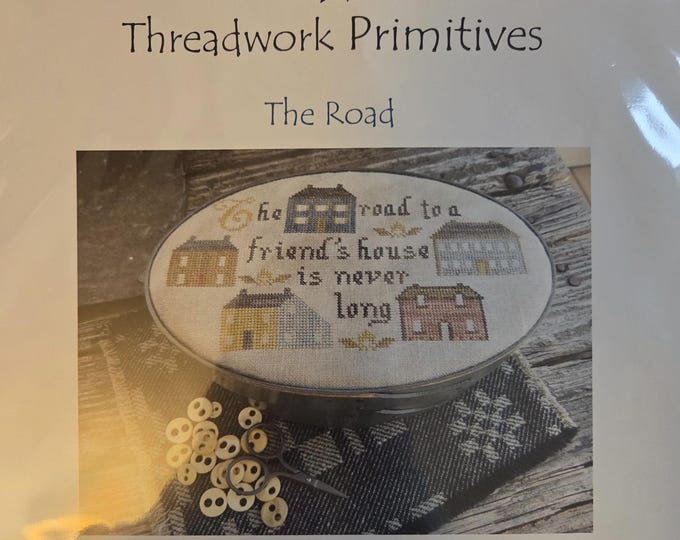 Threadwork Primitives The Road Cross Stitch Pattern. FREE SHIPPING. Good Condition
