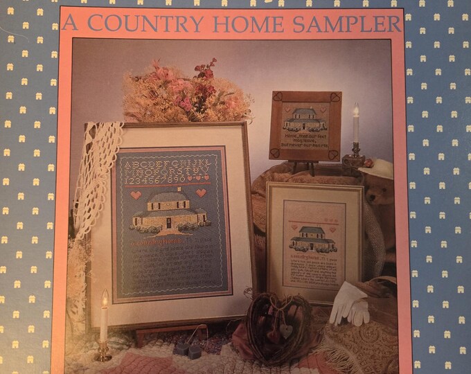 Alma Lynne A Country Home Sampler Cross Stitch Pattern. FREE SHIPPING. Used Condition