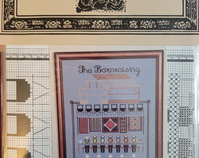 Told In A Garden The Barn Raising Cross Stitch Pattern. Good Condition. Free Shipping.
