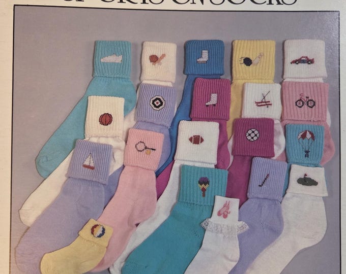 Lucky Duck Sports on Socks Cross Stitch Pattern. Free SHIPPING. Used Condition.
