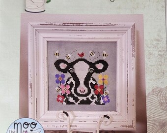 The Blackberry Rabbit Moo The Merrier Bessie in the Blooms Cross Stitch Pattern. FREE SHIPPING. Good Condition.