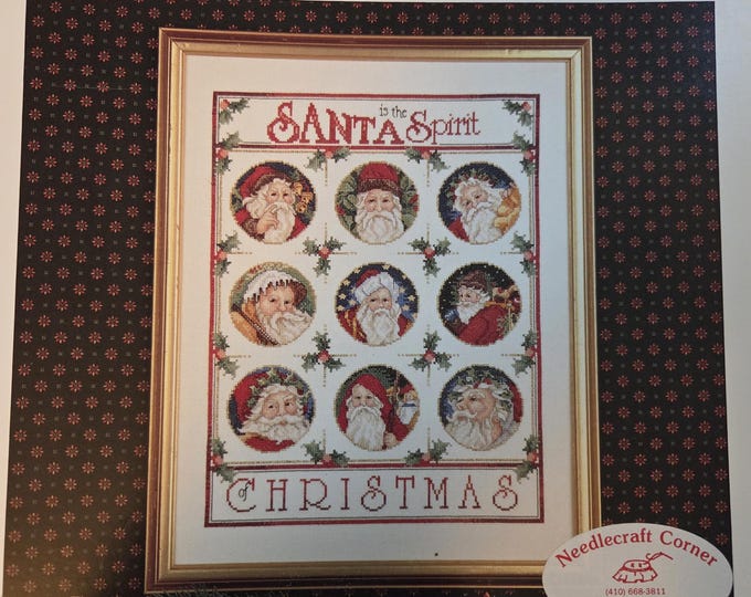Sudberry House Designer Series Nine Santa Sampler Cross Stitch Pattern. FREE SHIPPING. Used Condition