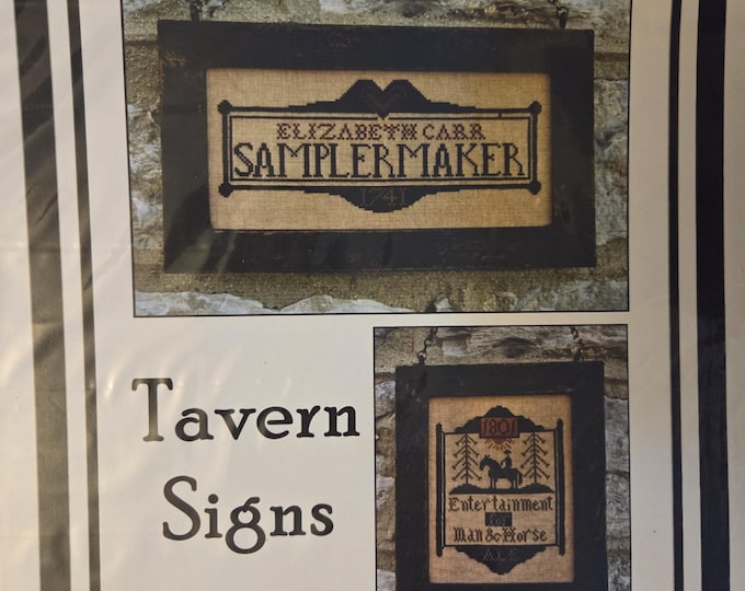 Carriage House Samplings Tavern Signs Cross Stitch Pattern. FREE SHIPPING. Preowned Condition.