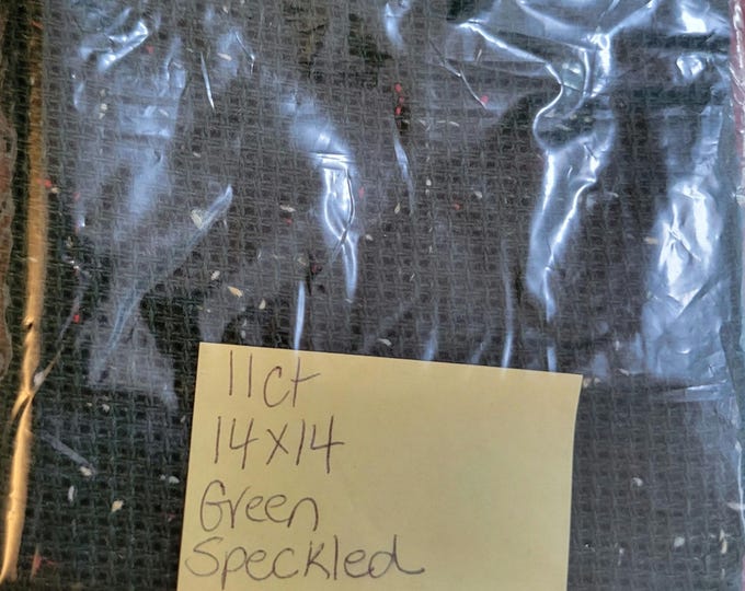 11ct 14"x14" green speckled cloth. FREE SHIPPING.