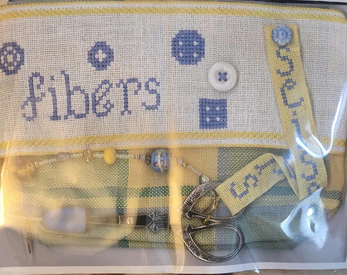 Susan Greening Davis Still Stitching A Pocketful of Fibers Pouch Cross Stitch Kit. FREE SHIPPING. Preowned Condition.